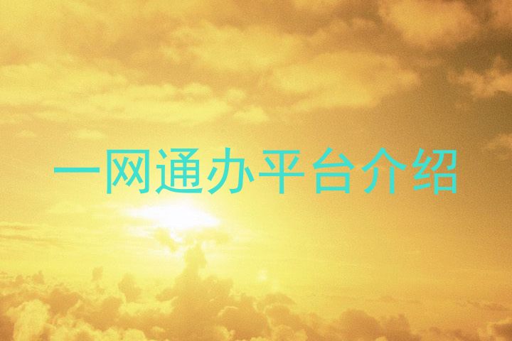 一网通办平台介绍
