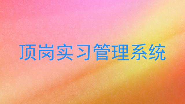 顶岗实习管理系统