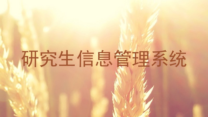 研究生信息管理系统