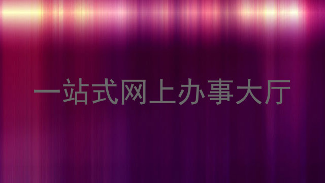 一站式网上办事大厅