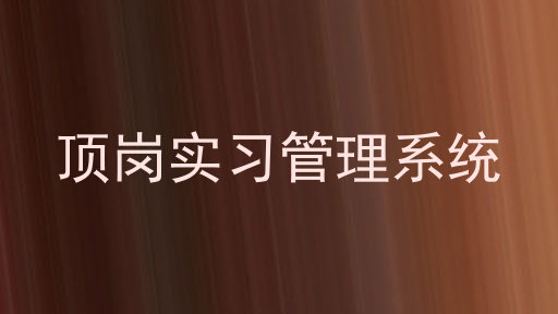 顶岗实习管理系统