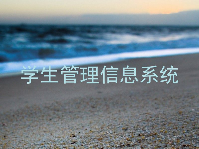 学生管理信息系统