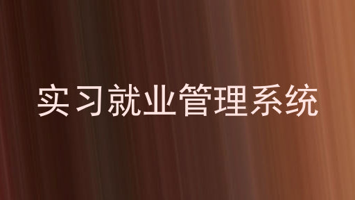 实习就业管理系统