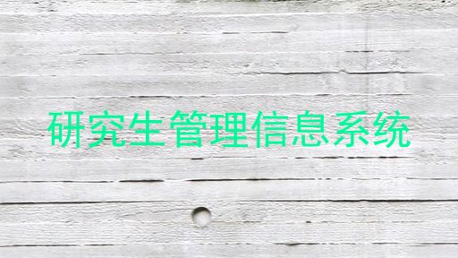 研究生管理信息系统