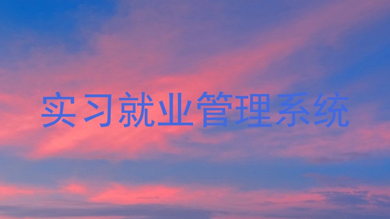 实习就业管理系统