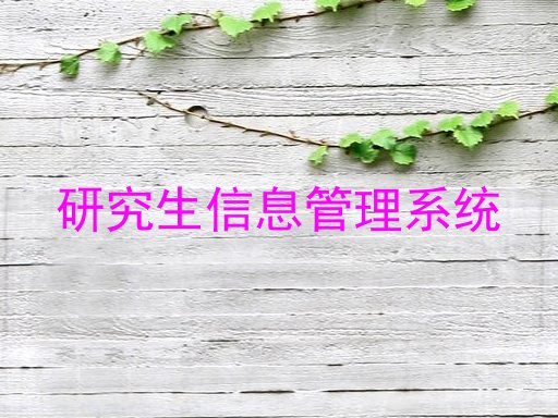 研究生信息管理系统