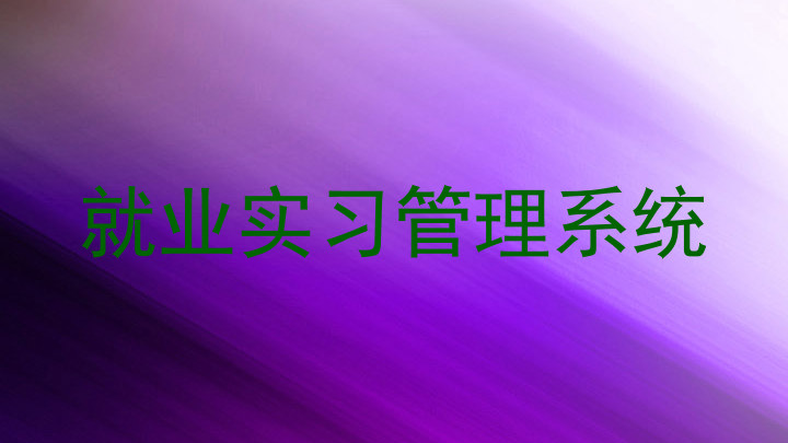 就业实习管理系统