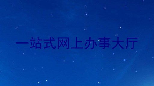 一站式网上办事大厅
