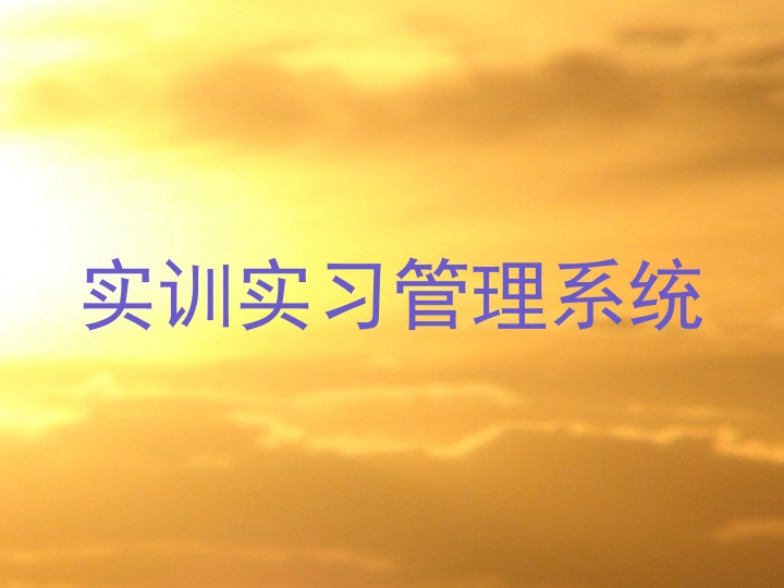 实训实习管理系统