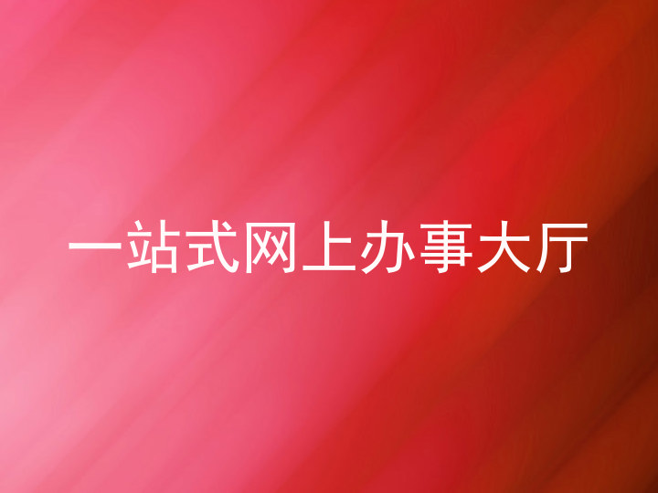 一站式网上办事大厅