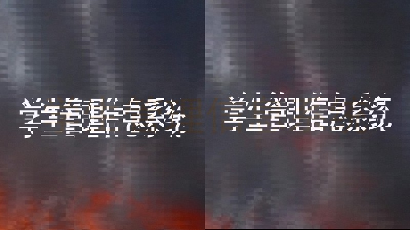 学生管理信息系统
