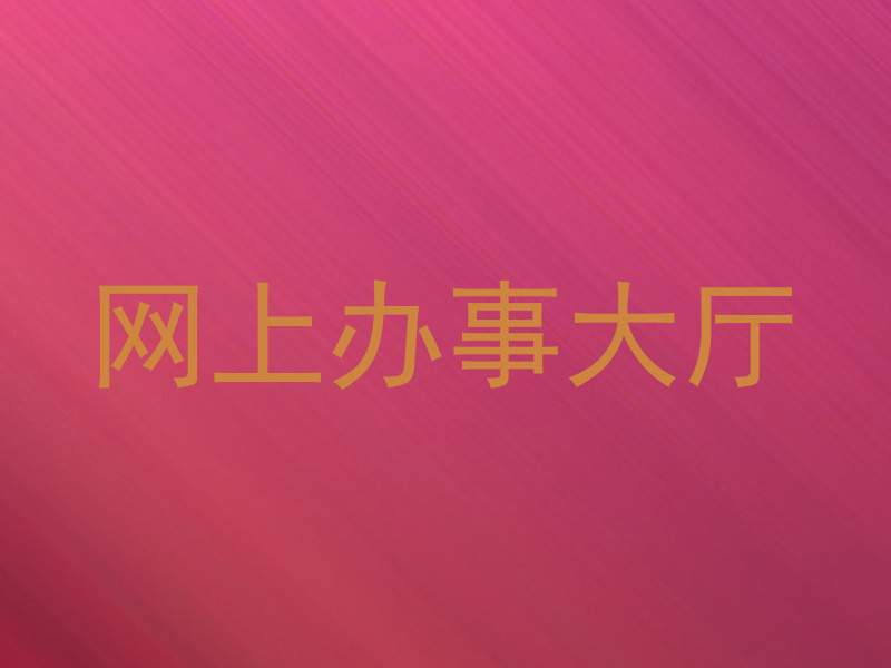 网上办事大厅