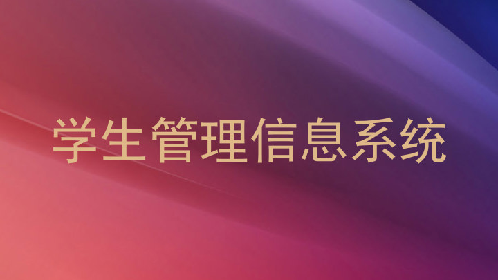 学生管理信息系统
