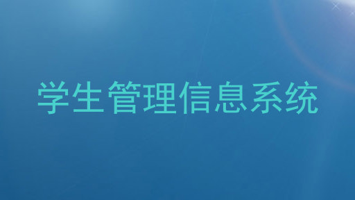 学生管理信息系统