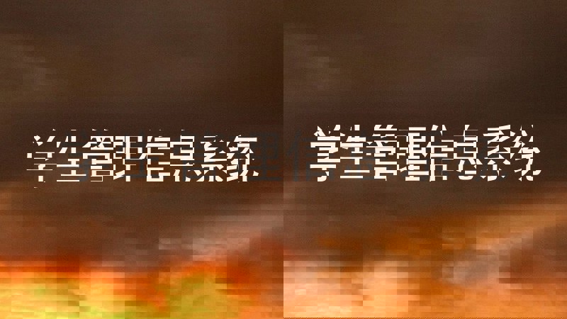 学生管理信息系统