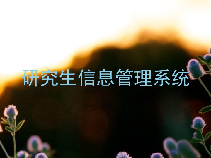 研究生信息管理系统