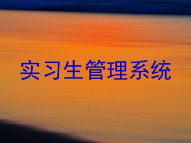 实习生管理系统