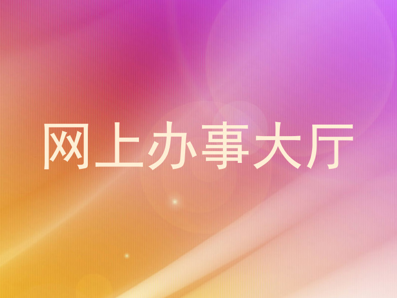 网上办事大厅