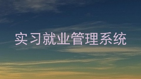 实习就业管理系统