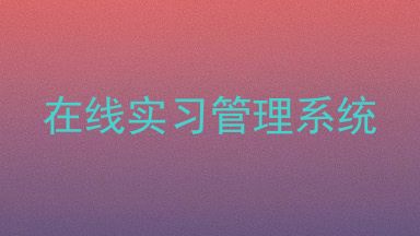 在线实习管理系统