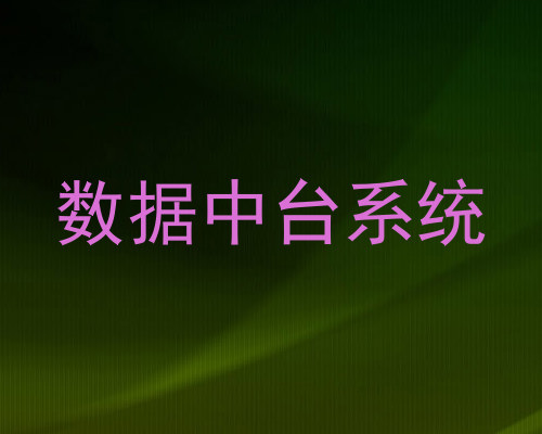数据中台系统