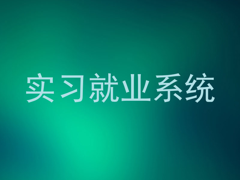 实习就业系统