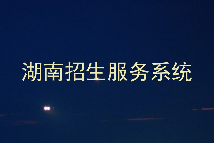 湖南招生服务系统