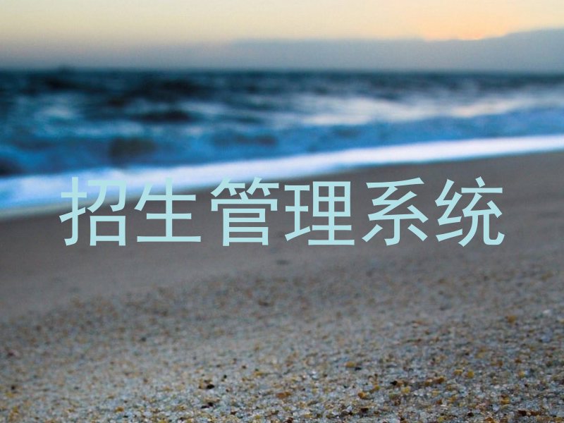 招生管理系统