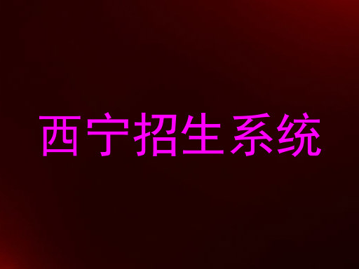 西宁招生系统