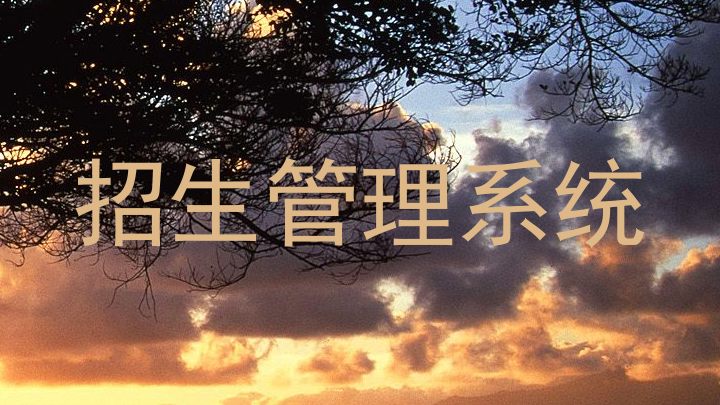 招生管理系统