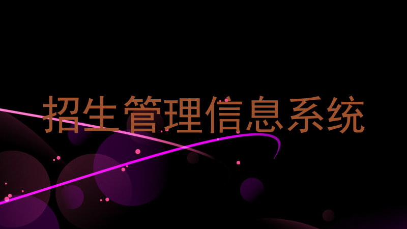 招生管理信息系统