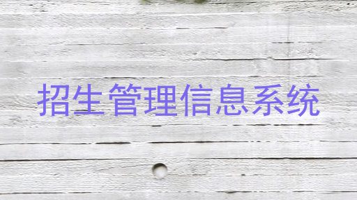 招生管理信息系统