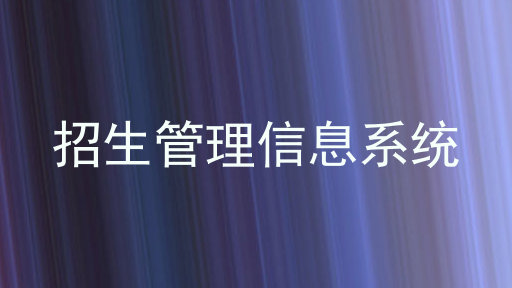 招生管理信息系统