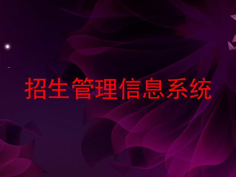 招生管理信息系统