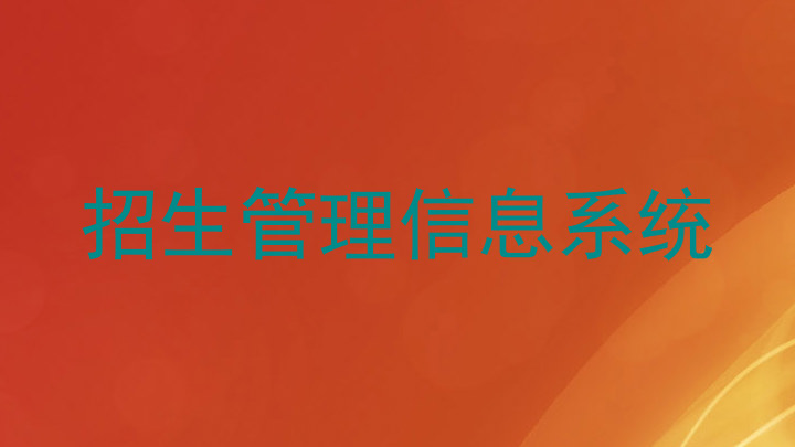 招生管理信息系统