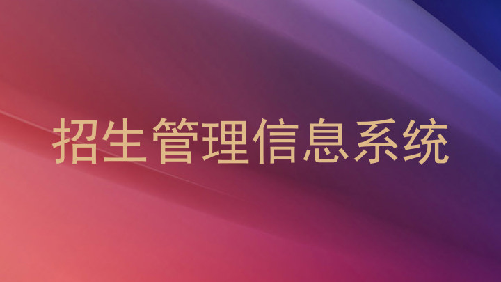 招生管理信息系统