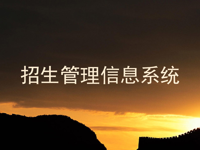 招生管理信息系统