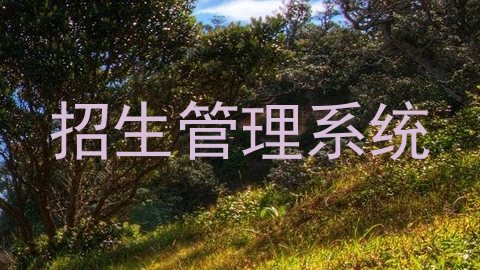 招生管理系统