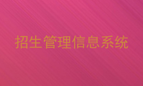 招生管理信息系统