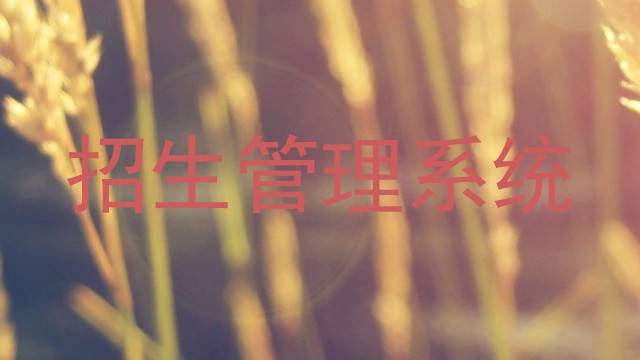 招生管理系统