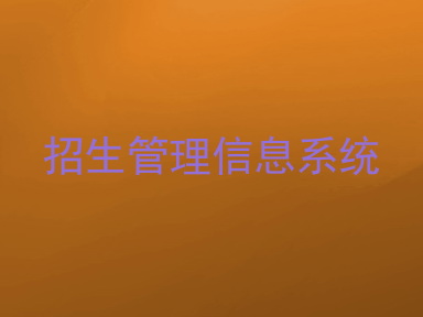 招生管理信息系统