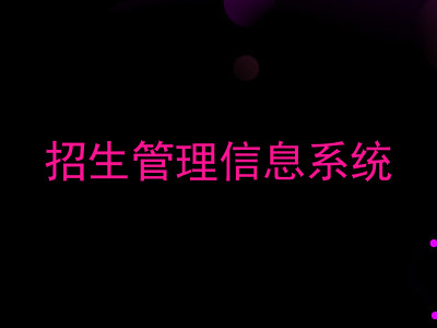 招生管理信息系统