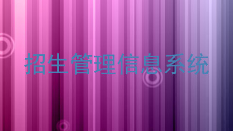 招生管理信息系统