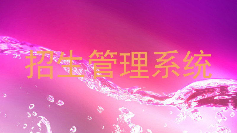 招生管理系统