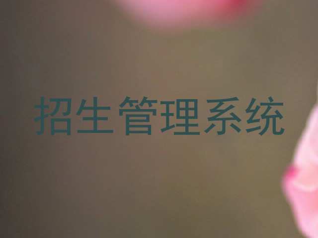 招生管理系统