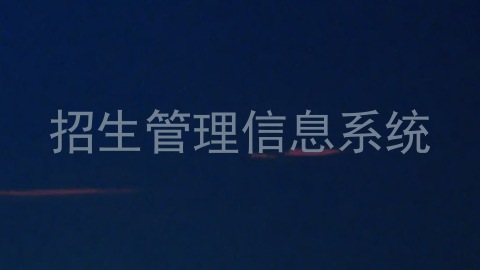 招生管理信息系统