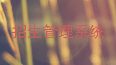 招生管理系统