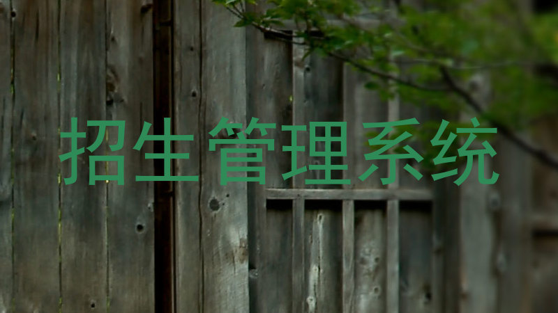 招生管理系统