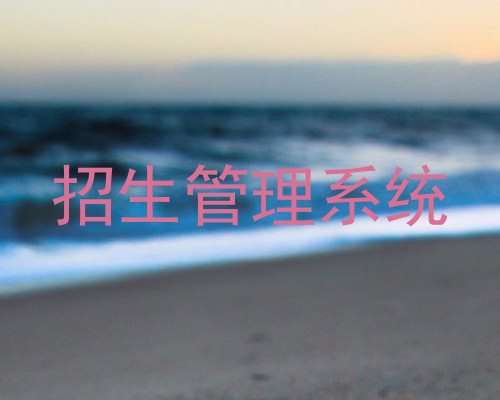 招生管理系统