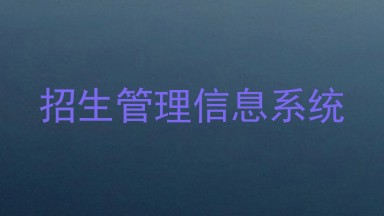 招生管理信息系统